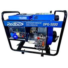 Redbo DPG-5000 5 кВт 220В Дизельный генератор с электростартером, Мощность: 5 кВт , Напряжение: 220 Вольт (однофазные)