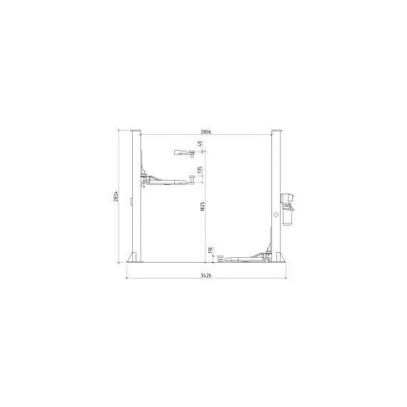 SYSTEM T4i 380В Двухстоечный подъемник с нижней синхронизацией (прямые лапы) в Челябинске, Грузоподъемность: 4 тонны (4000 кг), Напряжение: 380 В, Варианты модели: с прямыми лапами купить по выгодной цене 100kwatt.ru