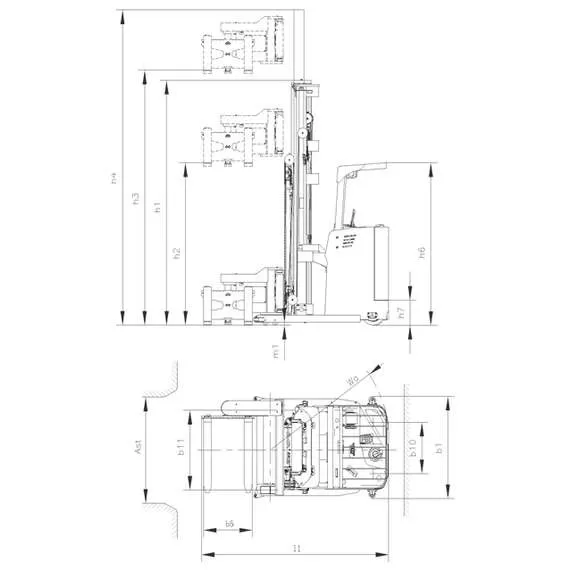 GROS (MIMA) MC15 1,5 т 4,5 м Самоходный штабелер узкопроходный с трехсторонней обработкой груза в Челябинске, Грузоподъемность: 1.5 тонны (1500 кг), Высота подъема вил, м.: 4.5 м, Напряжение: 48 В, Тип батареи: Кислотная, обслуживаемая купить по выгодной цене 100kwatt.ru