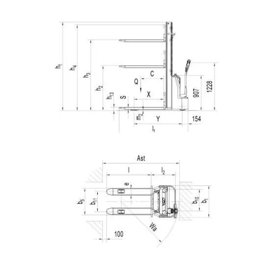 OXLIFT AX15 3600 мм 1500 кг Самоходный штабелер в Челябинске, Грузоподъемность: 1.5 тонны (1500 кг), Высота подъема вил, м.: 3.6 м, Тип батареи: Кислотная, необслуживаемая купить по выгодной цене 100kwatt.ru