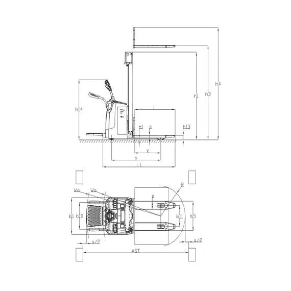 GROS (MIMA) MB1545LC-Li-ion FFL 1,5 т 4,5 м Самоходный штабелер с платформой и свободным подъемом в Челябинске купить по выгодной цене 100kwatt.ru