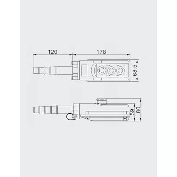 OCALIFT IP55 TNHA1-61YS Пульт управления 2 кнопки, 1 скорость, стоп, ключ, старт в Челябинске купить по выгодной цене 100kwatt.ru