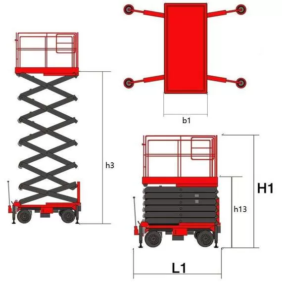 OXLIFT QZ-050-070 7000 мм 500 кг Самоходный (поводковый) подъемник ножничного типа с питанием от АКБ в Челябинске купить по выгодной цене 100kwatt.ru