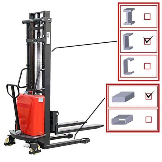 OXLIFT SES2510 Штабелер с электроподъемом 1000 кг. в Челябинске, Грузоподъемность: 1 тонна (1000 кг), Высота подъема вил, м.: 2.5 м, Высота в сложенном положении, мм: 1830 мм купить по выгодной цене 100kwatt.ru