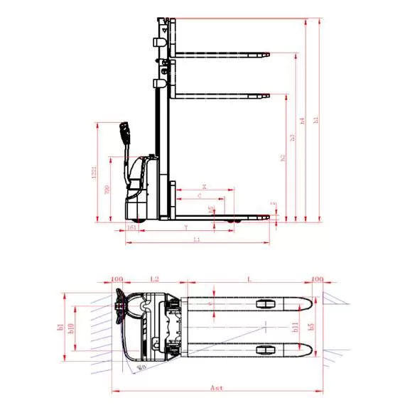 OXLIFT AX 1230H 3000 Мм 1200 Кг Самоходный Штабелер в Челябинске купить по выгодной цене 100kwatt.ru